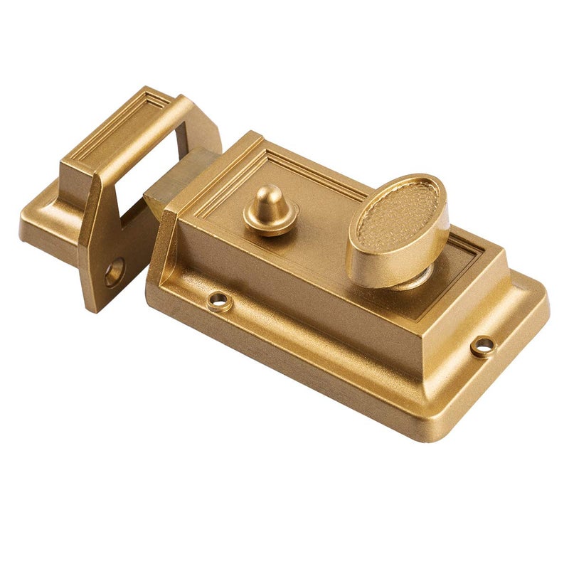 SUMBIN Night Latch Lock Zinc Cylinder with Latch Bolt Gold Finish - Image 3